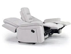 Mor Furniture Chanell Reclining Console Loveseat In New Nappa Light Gray