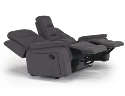 Mor Furniture Chanell Reclining Console Loveseat In New Nappa Light Gray