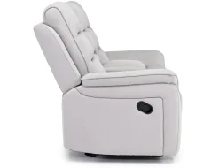 Mor Furniture Chanell Reclining Console Loveseat In New Nappa Light Gray