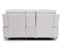 Mor Furniture Chanell Reclining Console Loveseat In New Nappa Light Gray