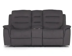 Mor Furniture Chanell Reclining Sofa & Console Loveseat In New Nappa Gray