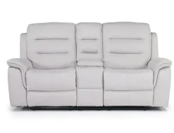 Mor Furniture Chanell Reclining Sofa & Console Loveseat In New Nappa Gray