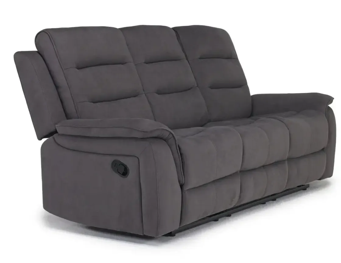 Mor Furniture Chanell Reclining Sofa & Console Loveseat In New Nappa Gray