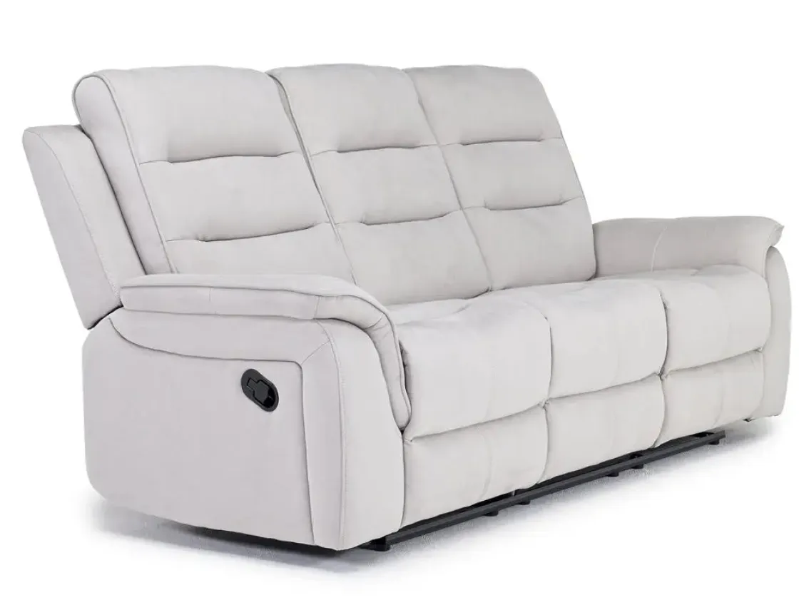 Mor Furniture Chanell Reclining Sofa & Console Loveseat In New Nappa Gray