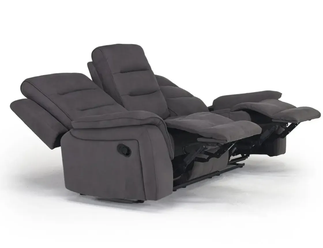 Mor Furniture Chanell Reclining Sofa & Console Loveseat In New Nappa Gray