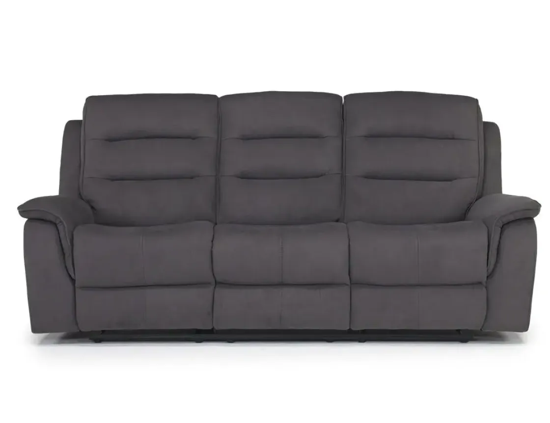 Mor Furniture Chanell Reclining Sofa & Console Loveseat In New Nappa Gray