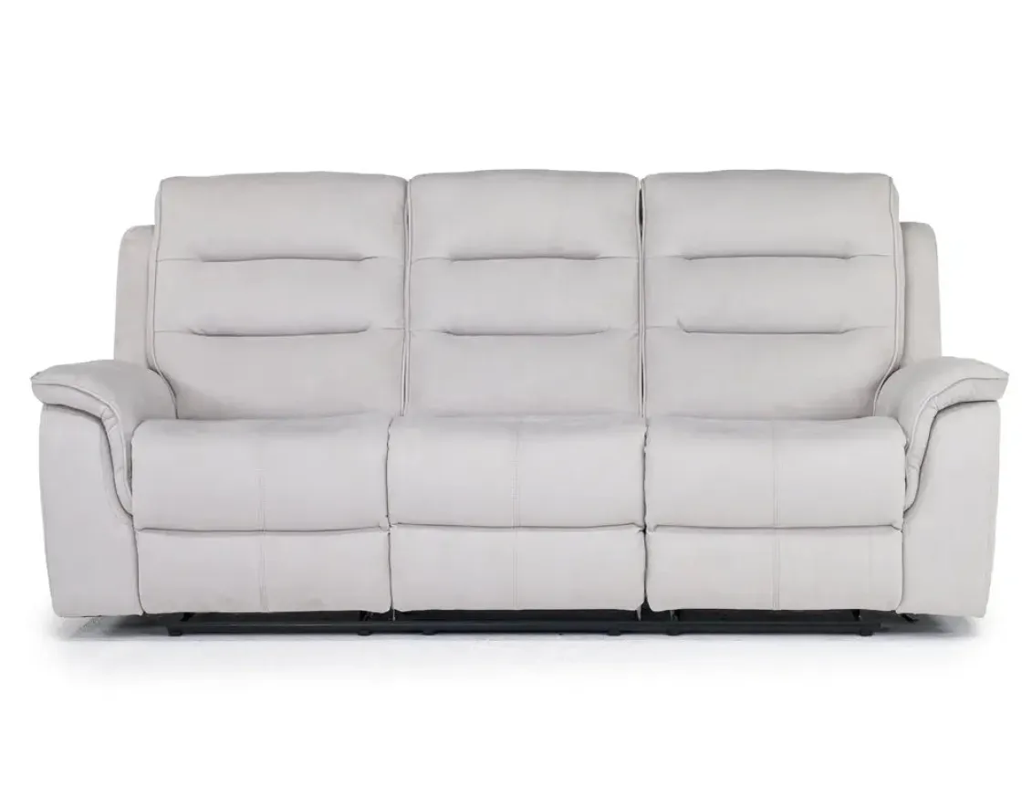 Mor Furniture Chanell Reclining Sofa & Console Loveseat In New Nappa Gray