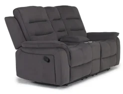 Mor Furniture Chanell Reclining Sofa & Console Loveseat In New Nappa Gray