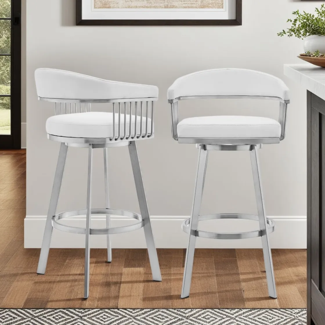 Mor Furniture Chelsea Swivel Barstool In White