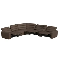 Mor Furniture Chelsey 6 Piece Power Sectional W/ Power Armless Recliner In Bozeman Saddle