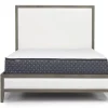 Mor Furniture Chloe Upholstered Panel Bed In Gray/White, Queen