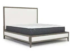 Mor Furniture Chloe Upholstered Panel Bed In Gray/White, Queen