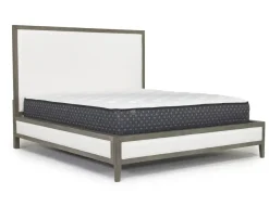 Mor Furniture Chloe Upholstered Panel Bed In Gray/White, Queen