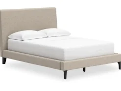 Mor Furniture Cielden Upholstered Bed, Dresser, Mirror, 2 Nightstands & Chest In Tan, Full