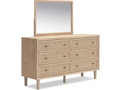 Mor Furniture Cielden Upholstered Bed, Dresser, Mirror, 2 Nightstands & Chest In Tan, Full