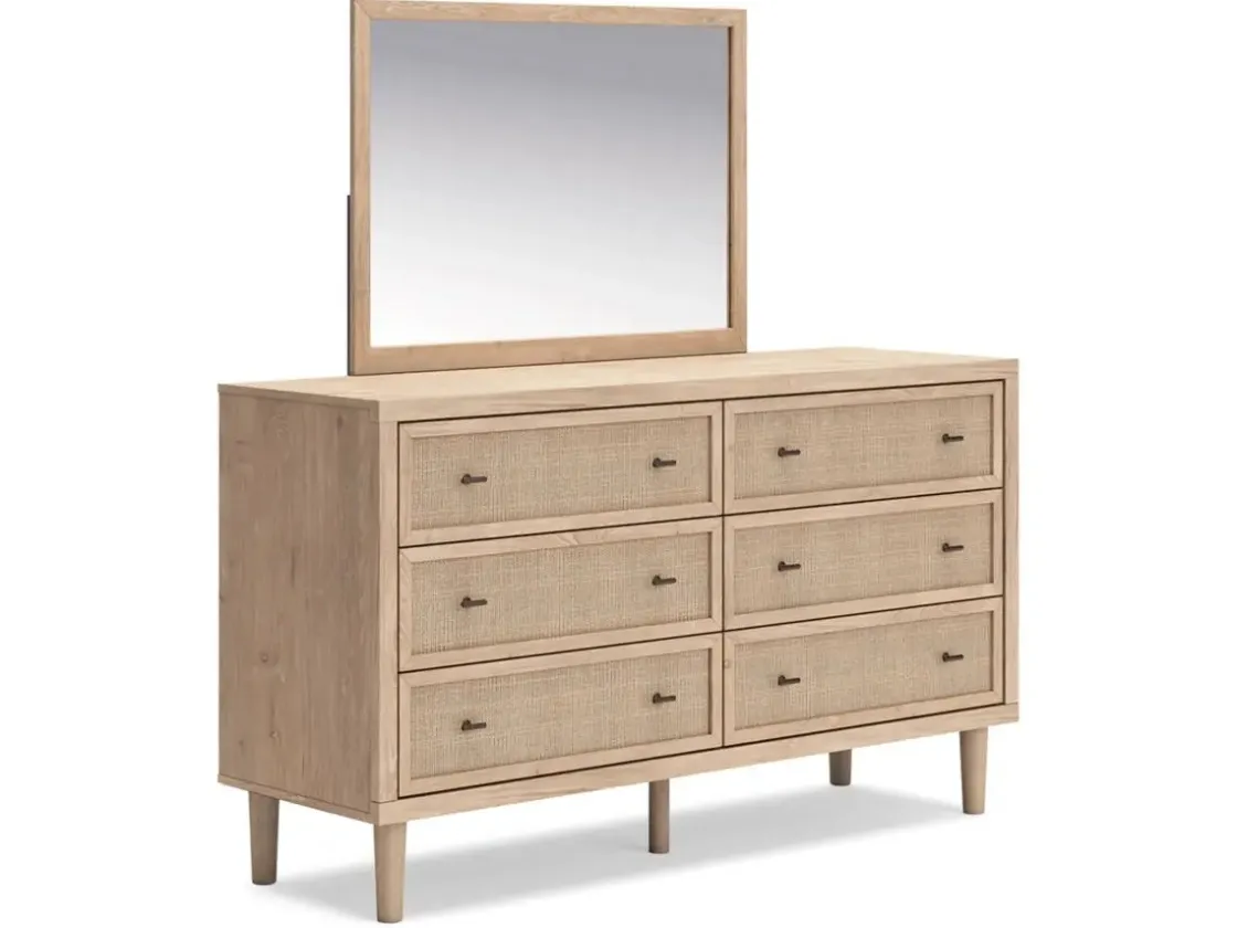 Mor Furniture Cielden Upholstered Bed, Dresser, Mirror, 2 Nightstands & Chest In Tan, Full