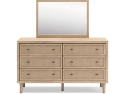 Mor Furniture Cielden Upholstered Bed, Dresser, Mirror, 2 Nightstands & Chest In Tan, Full