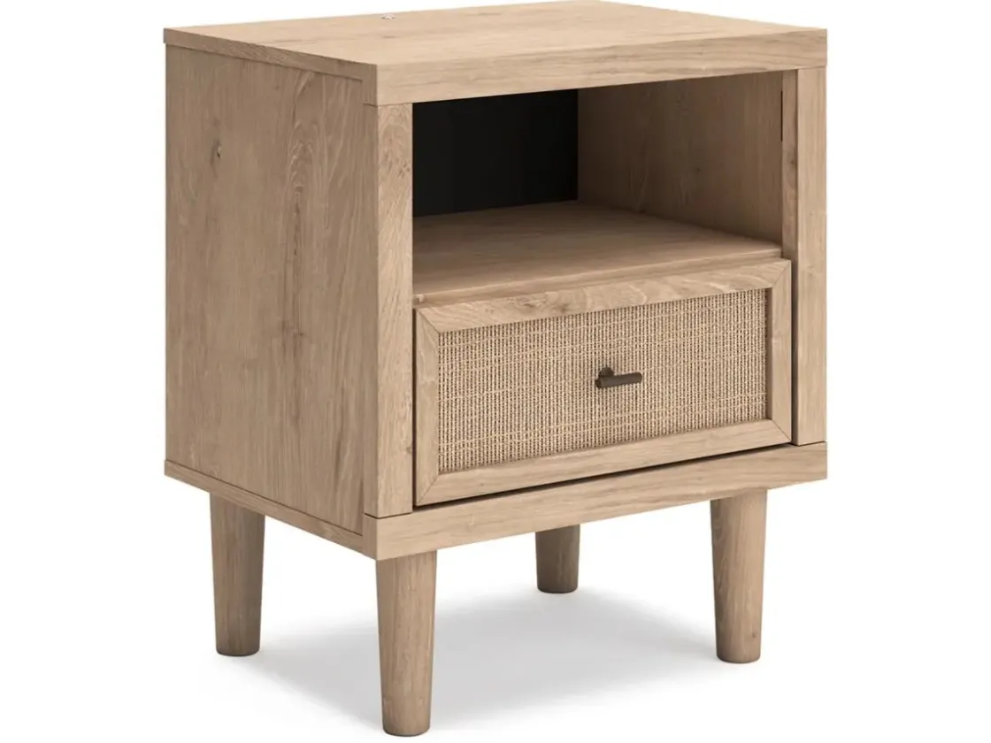 Mor Furniture Cielden Upholstered Bed, Dresser, Mirror, 2 Nightstands & Chest In Tan, Full