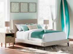 Mor Furniture Cielden Upholstered Bed In Soft Gray, Queen