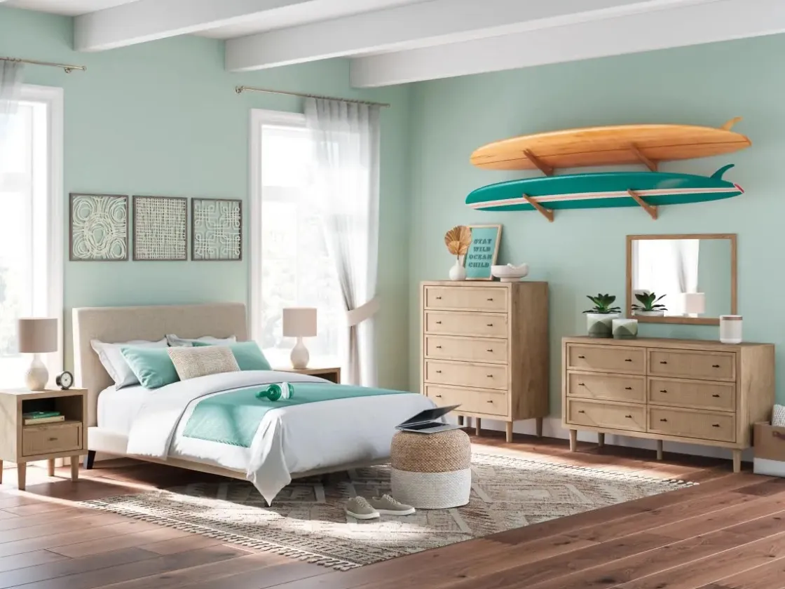 Mor Furniture Cielden Upholstered Bed In Soft Gray, Queen
