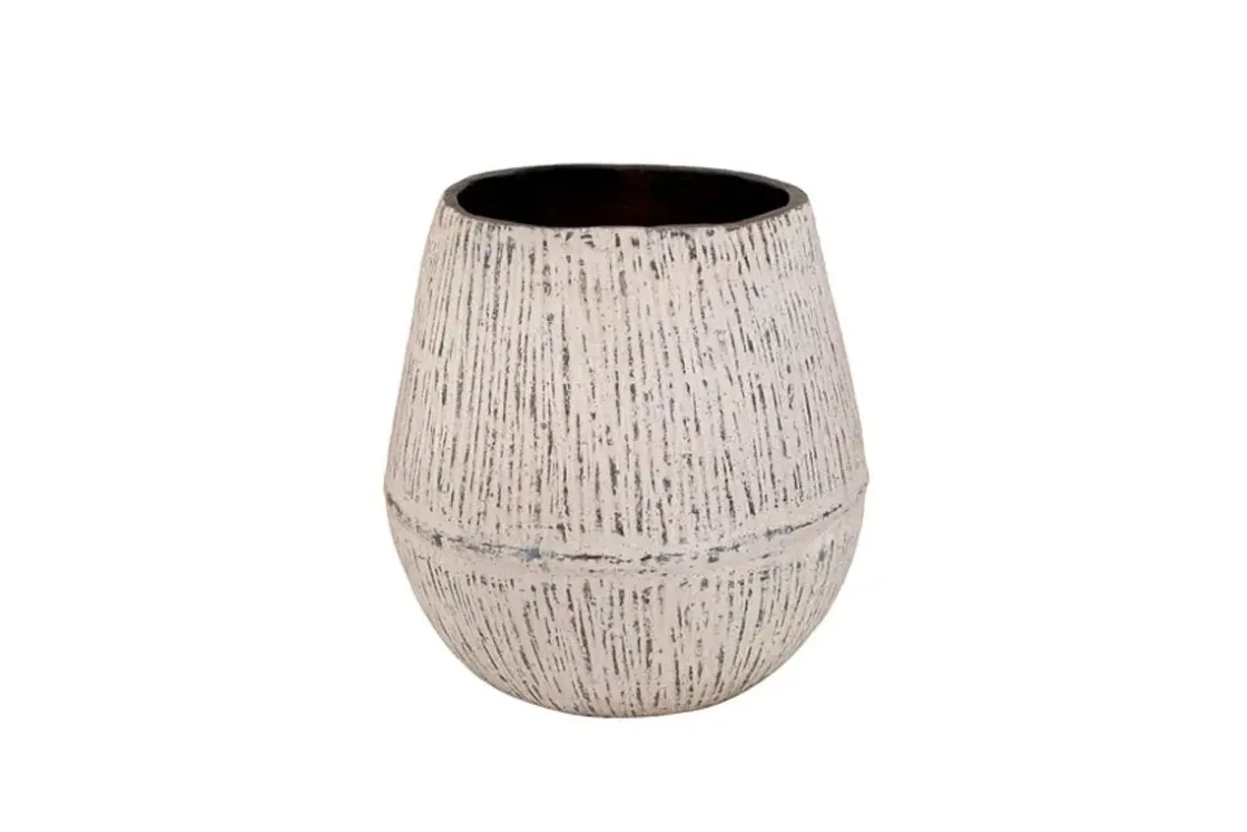 Mor Furniture Claymount Large Vase In Distressed White