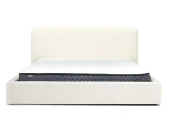 Mor Furniture Cloud Boucle Upholstered Panel Bed In Maya Boucle, Queen