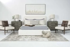 Mor Furniture Cloud Boucle Upholstered Panel Bed In Maya Boucle, Queen