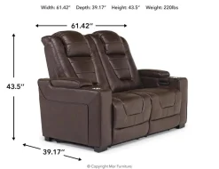 Mor Furniture Cody 2 Power Loveseat In Walnut
