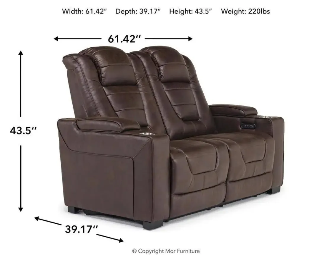 Mor Furniture Cody 2 Power Loveseat In Walnut