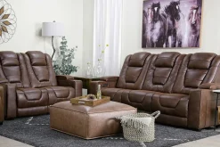 Mor Furniture Cody 2 Power Sofa & Loveseat In Walnut
