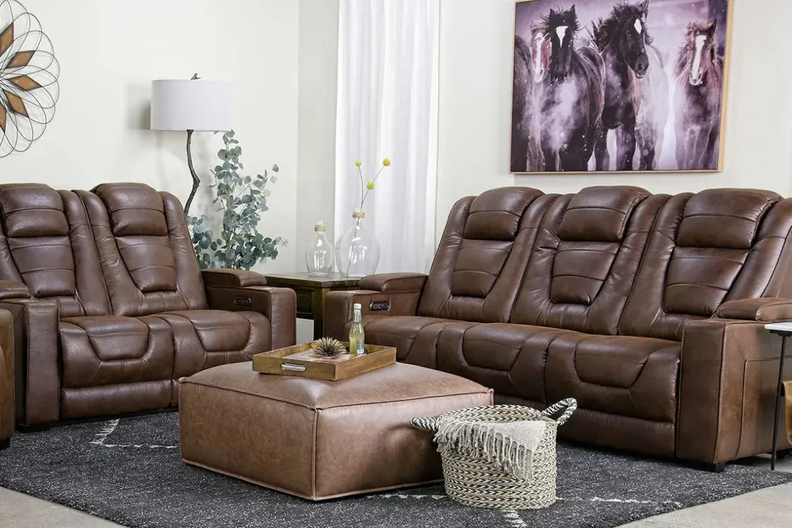Mor Furniture Cody 2 Power Sofa & Loveseat In Walnut