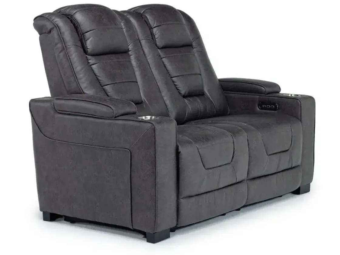 Mor Furniture Cody 2 Power Sofa & Loveseat In Walnut