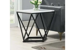 Mor Furniture Conner End Table In Marble/Gold