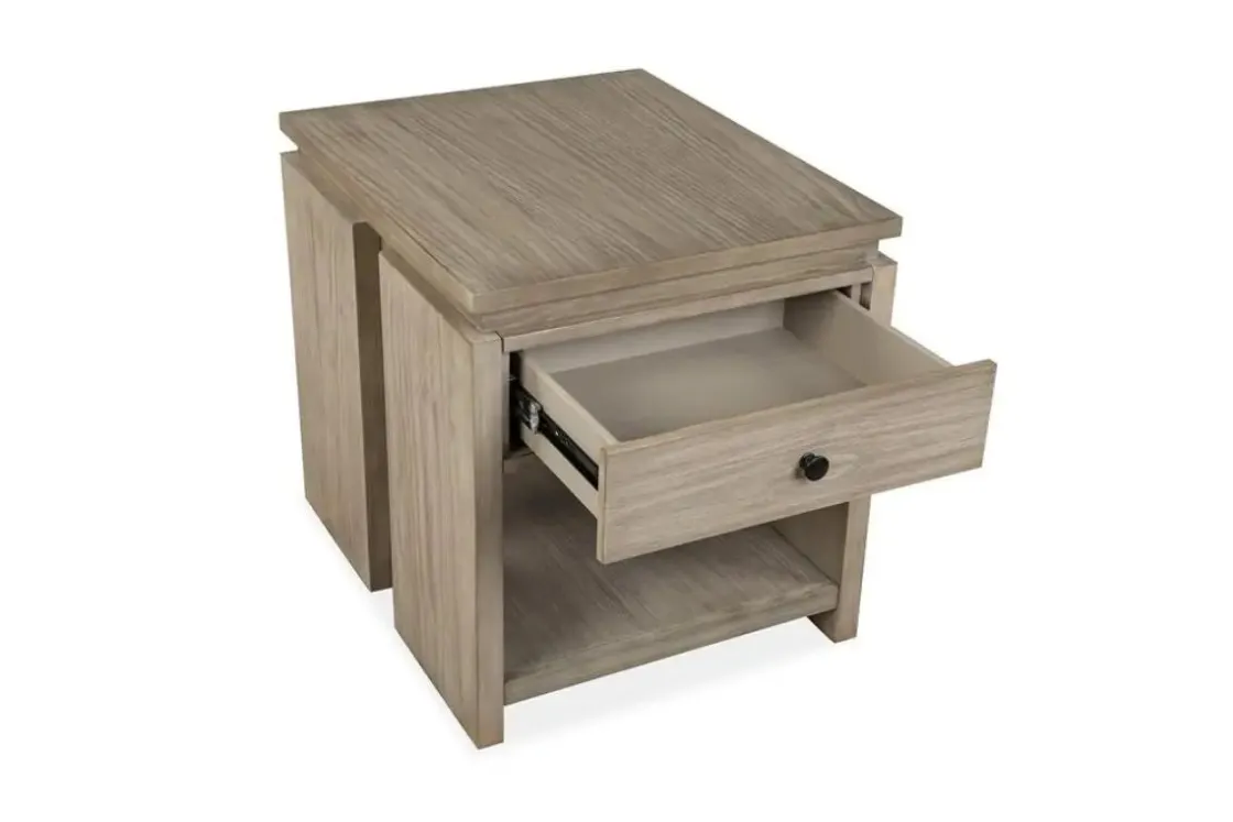 Mor Furniture Conrad End Table In Stone Harbor Gray