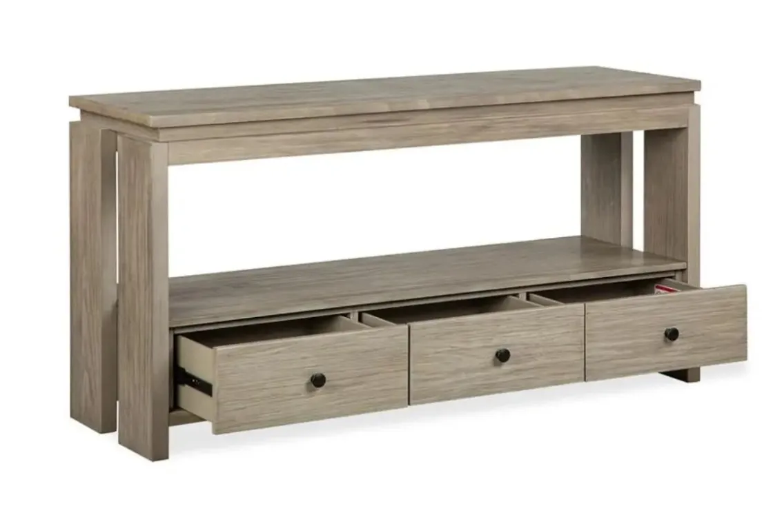Mor Furniture Conrad Sofa Table In Stone Harbor Gray