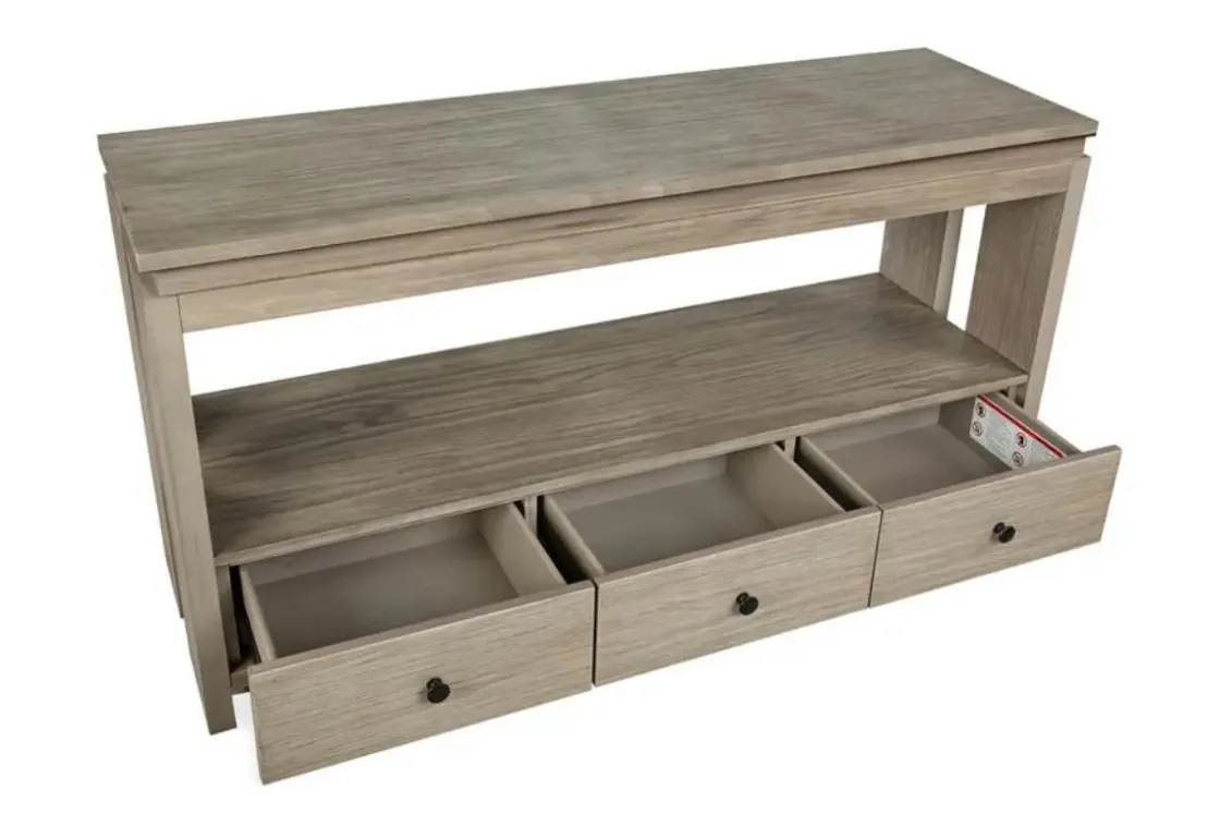 Mor Furniture Conrad Sofa Table In Stone Harbor Gray
