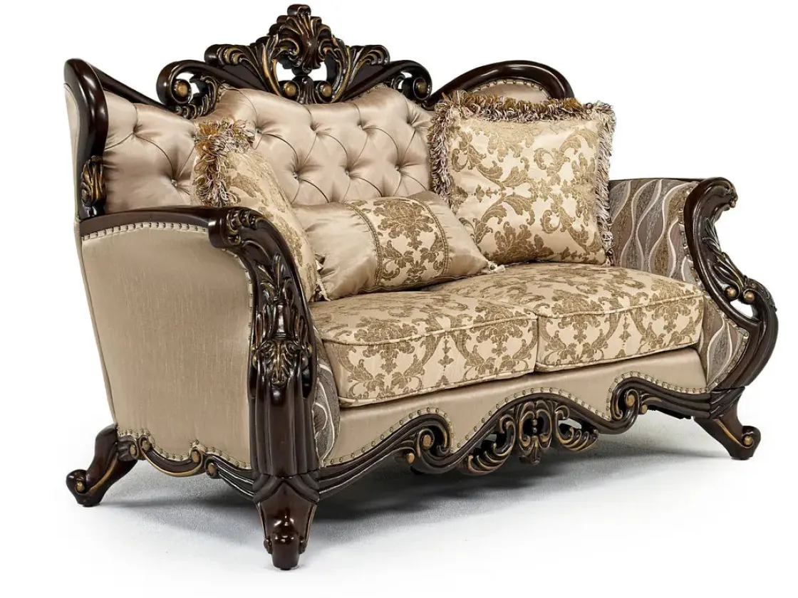 Mor Furniture Constantine Loveseat In Gold
