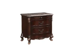 Mor Furniture Constantine Upholstered Bed, Dresser, Mirror & Nightstand In Cherry, Queen