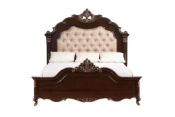 Mor Furniture Constantine Upholstered Bed In Cherry, Queen