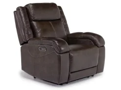 Mor Furniture Cortez Power Recliner In Dark Brown Leather