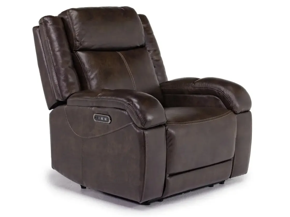 Mor Furniture Cortez Power Recliner In Dark Brown Leather