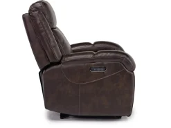 Mor Furniture Cortez Power Recliner In Dark Brown Leather