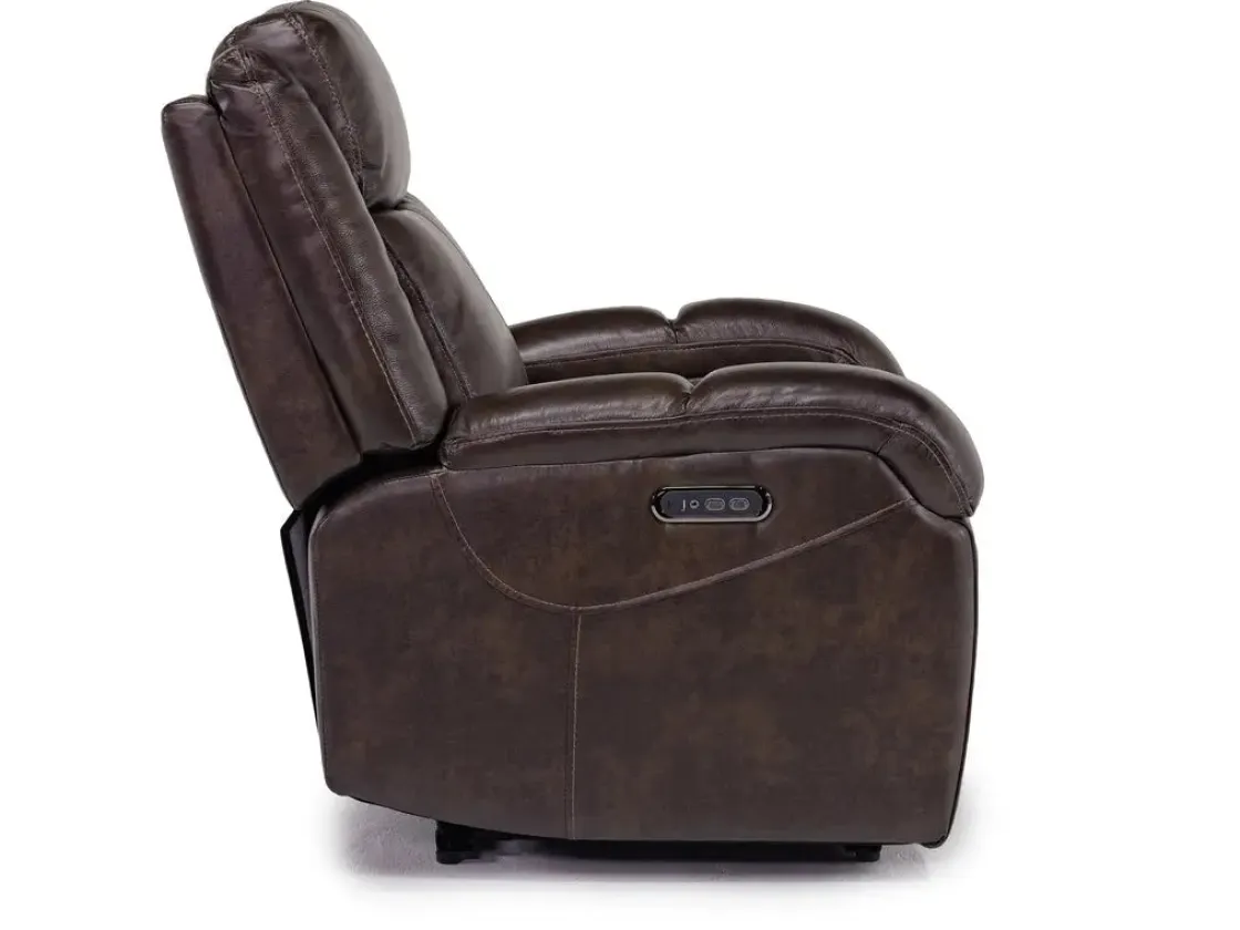 Mor Furniture Cortez Power Recliner In Dark Brown Leather