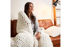 Mor Furniture Cotton Weighted Blanket In Cream, Twin/Full