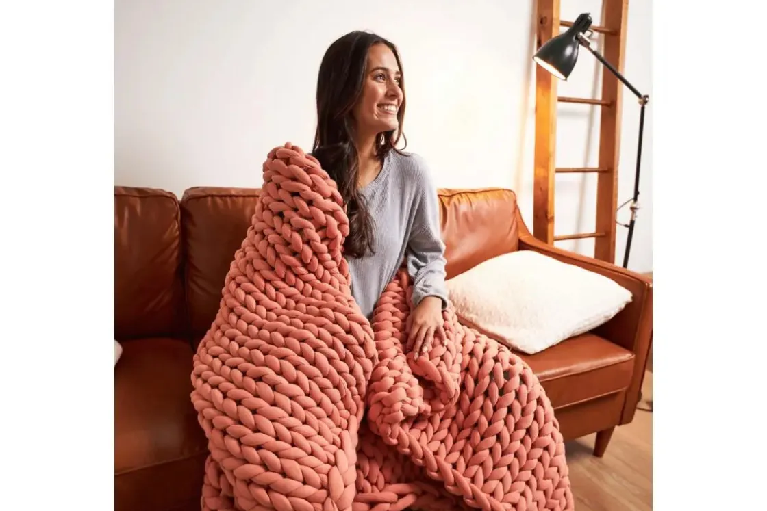 Mor Furniture Cotton Weighted Blanket In Cream, Twin/Full
