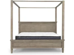 Mor Furniture Country Side Canopy Bed, Dresser, Mirror & 2 Drawer Nightstand In Brown, Queen