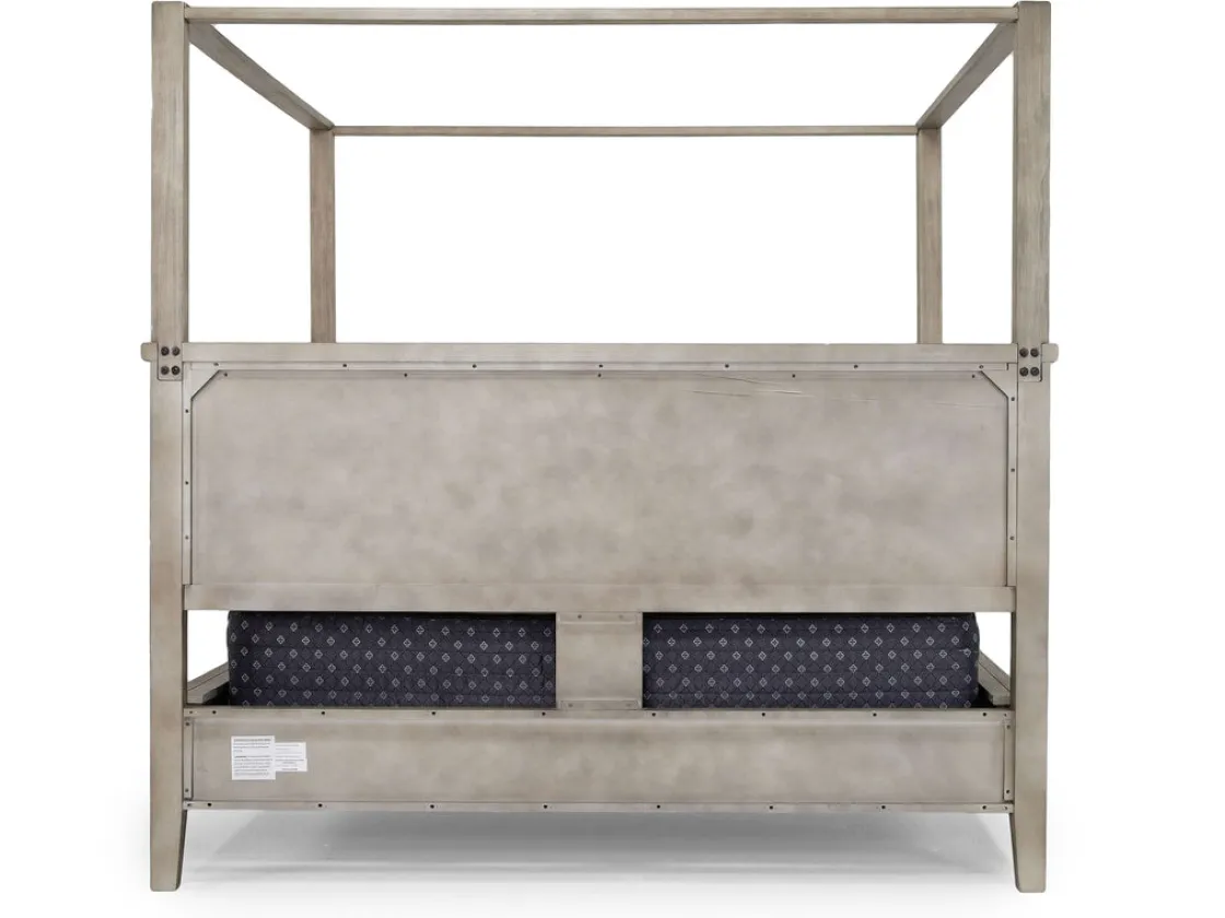 Mor Furniture Country Side Canopy Bed, Dresser, Mirror & 2 Drawer Nightstand In Brown, Queen