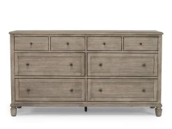 Mor Furniture Country Side Canopy Bed, Dresser, Mirror & 2 Drawer Nightstand In Brown, Queen