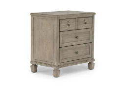 Mor Furniture Country Side Canopy Bed, Dresser, Mirror & 2 Drawer Nightstand In Brown, Queen