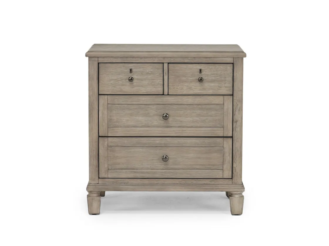Mor Furniture Country Side Canopy Bed, Dresser, Mirror & 2 Drawer Nightstand In Brown, Queen